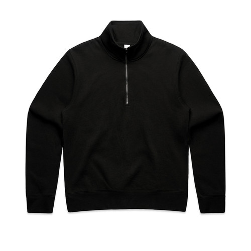BLACK wo's-stencil-half-zip-crew-black